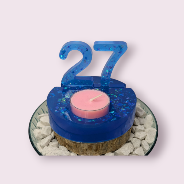 Bougeoir anniversaire résine époxy – Image 23