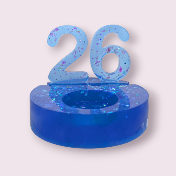 Bougeoir anniversaire résine époxy
