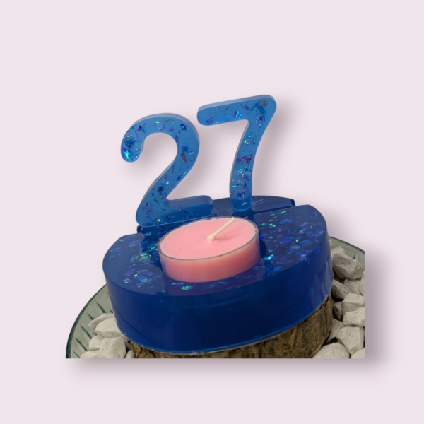 Bougeoir anniversaire résine époxy – Image 9